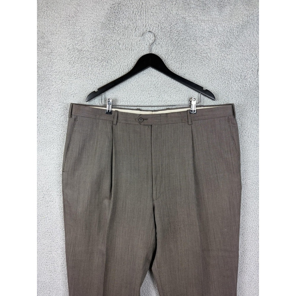 Britches Dress Pants Mens 44x29 Brown Wool Pleated Cuffed Nordstrom Business